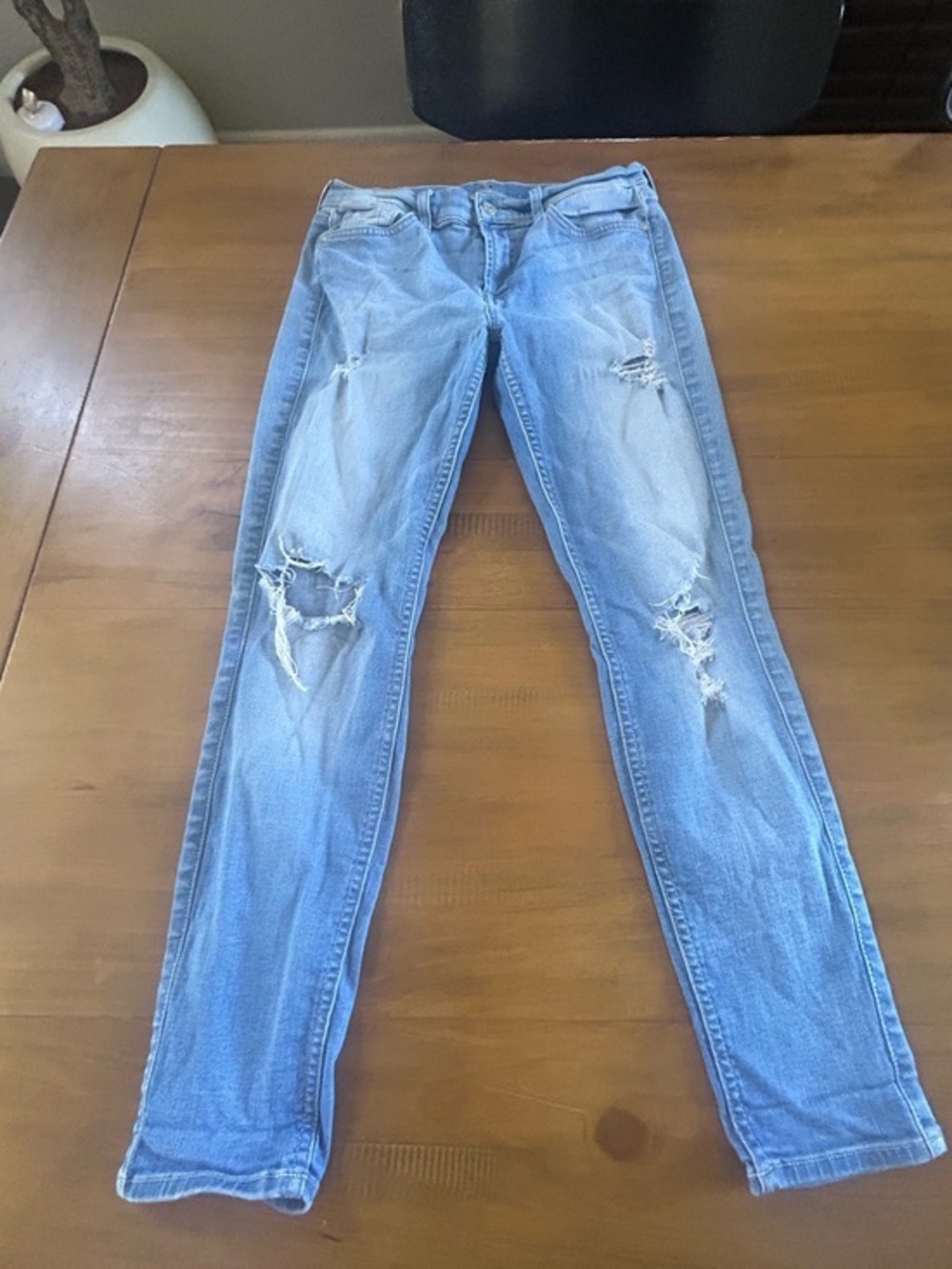 7 For All Mankind Light Blue Distressed Women's Jeans